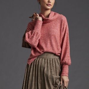 Anthropologie Maeve Cowl Neck Cozy Fleece Oversized Sweater